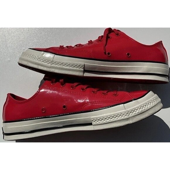 Converse Chuck 70 Ox Men’s Sz 8.5 Red White Patent 162442C RARE - Picture 3 of 12